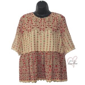 Florence Embroidered Peplum Blouse (Mynah Designs for Anthropologie)